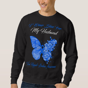 Butterfly I Wear Blue For My Husband Von Hippel Li Sweatshirt