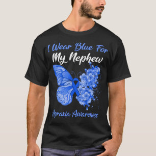 Butterfly I Wear Blue For My Nephew Apraxia Awaren T-Shirt