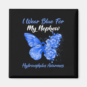 Butterfly I Wear Blue For My Nephew Hydrocephalus  Magnet