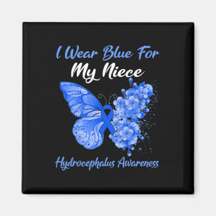 Butterfly I Wear Blue For My Niece Hydrocephalus W Magnet