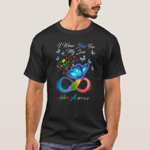 Butterfly I Wear Blue For My Son Autism Awareness T-Shirt