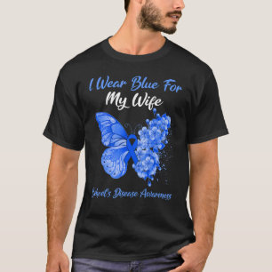 Butterfly I Wear Blue For My Wife Behcet's Disease T-Shirt