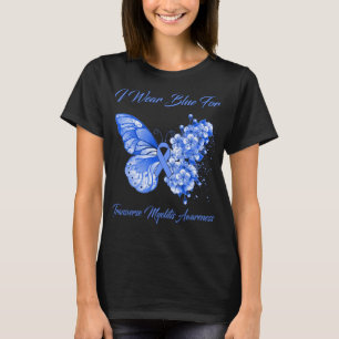 Butterfly I Wear Blue For Transverse Myelitis Awar T-Shirt
