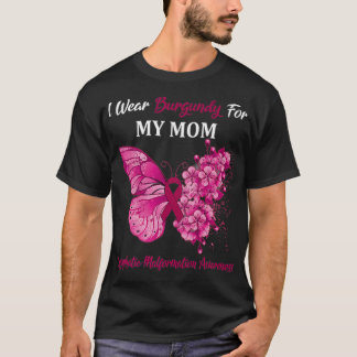 Butterfly I Wear Burdy For My Mum Lymphatic Malfor T-Shirt