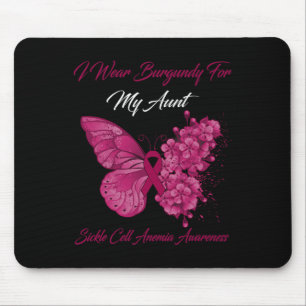 Butterfly I Wear Burgundy For My Aunt Sickle Cell Mouse Pad