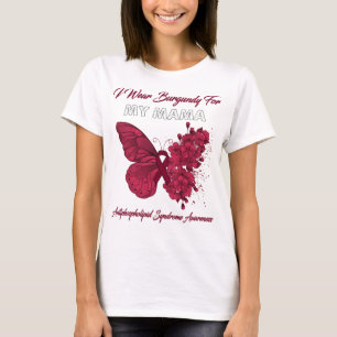 Butterfly I Wear Burgundy For My Mama Antiphosphol T-Shirt