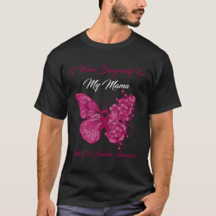Butterfly I Wear Burgundy For My Mama Sickle Cell T-Shirt