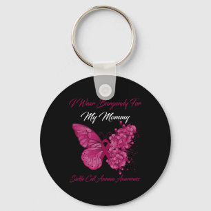 Butterfly I Wear Burgundy For My Mummy Sickle Cell Key Ring