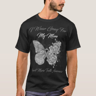 Butterfly I Wear Gray For My Mom Charcot Marie Too T-Shirt