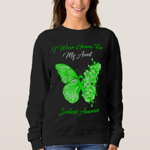 Butterfly I Wear Green For My Aunt Scoliosis Aware Sweatshirt