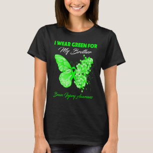 Butterfly I Wear Green For My Brother Brain Injury T-Shirt