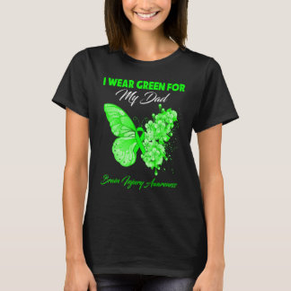 Butterfly I Wear Green For My Dad Brain Injury Awa T-Shirt