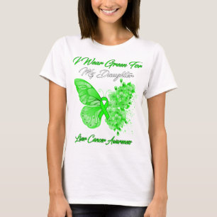 Butterfly I Wear Green For My Daughter Liver Cance T-Shirt