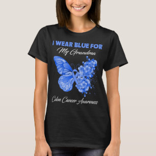Butterfly I Wear Green For My Grandma Colon Cancer T-Shirt