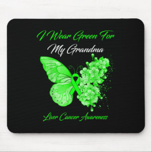 Butterfly I Wear Green For My Grandma Liver Cancer Mouse Pad