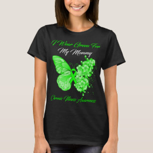 Butterfly I Wear Green For My Mummy Chronic Illnes T-Shirt