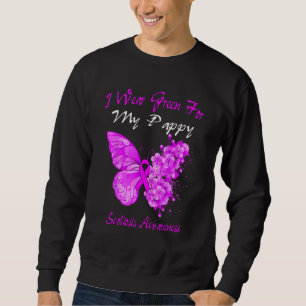 Butterfly I Wear Green For My Pappy Scoliosis Sweatshirt