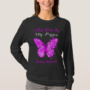 Butterfly I Wear Green For My Poppa Scoliosis T-Shirt