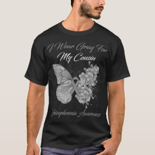 Butterfly I Wear Grey For My Cousin Schizophrenia  T-Shirt
