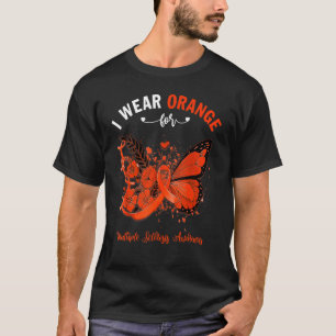 Butterfly I Wear Orange For Multiple Sclerosis Awa T-Shirt