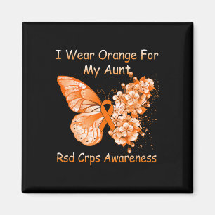 Butterfly I Wear Orange For My Aunt Rsd Crps Aware Magnet
