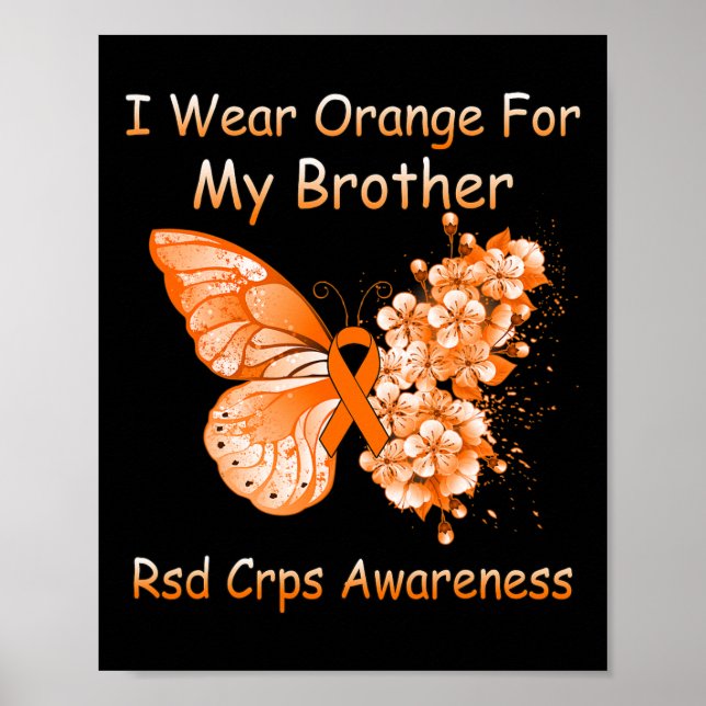 Butterfly I Wear Orange For My Brother Rsd Crps Aw Poster (Front)