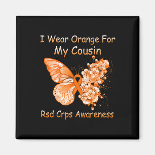 Butterfly I Wear Orange For My Cousin Rsd Crps Awa Magnet