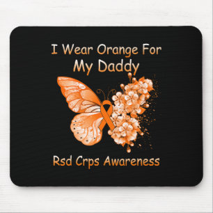 Butterfly I Wear Orange For My Daddy Rsd Crps Awar Mouse Pad