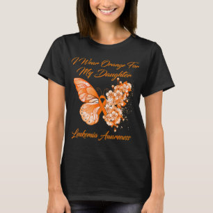 Butterfly I Wear Orange For My Daughter Leukaemia  T-Shirt