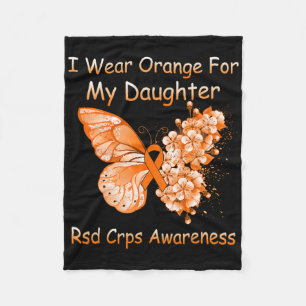 Butterfly I Wear Orange For My Daughter Rsd Crps A Fleece Blanket