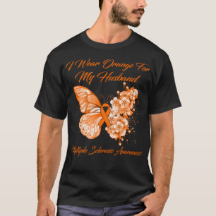 Butterfly I Wear Orange For My Husband Multiple Sc T-Shirt