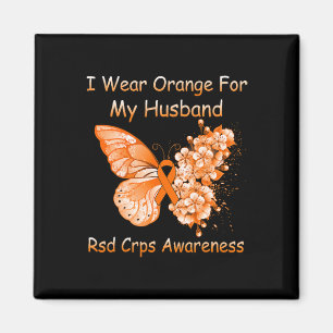 Butterfly I Wear Orange For My Husband Rsd Crps Aw Magnet