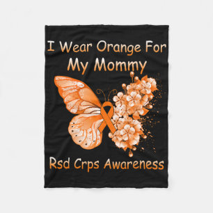 Butterfly I Wear Orange For My Mummy Rsd Crps Awar Fleece Blanket