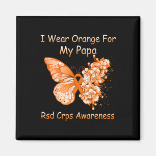 Butterfly I Wear Orange For My Papa Rsd Crps Aware Magnet