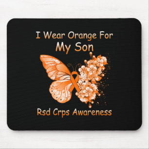 Butterfly I Wear Orange For My Son RSD CRPS Awaren Mouse Pad