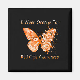 Butterfly I Wear Orange For Rsd Crps Awareness  Magnet