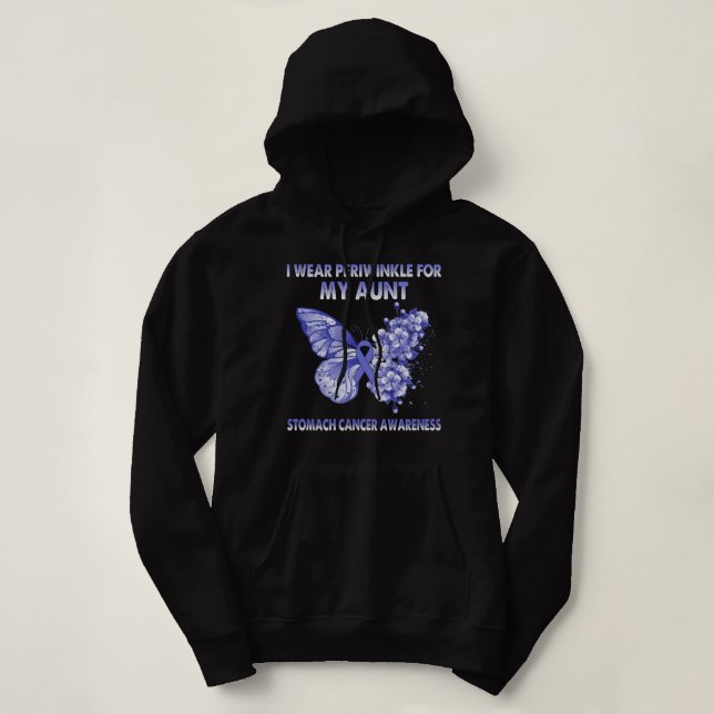 Butterfly I Wear Periwinkle For My Aunt Stomach Ca Hoodie (Design Front)