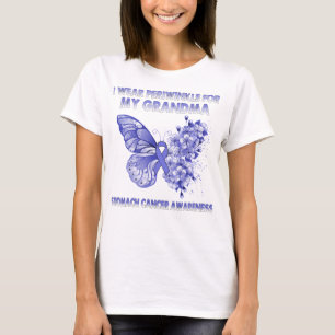 Butterfly I Wear Periwinkle For My Grandma Stomach T-Shirt