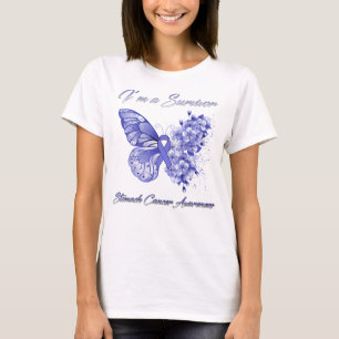 Butterfly I Wear Periwinkle For My Wife Stomach T-Shirt