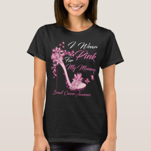 Butterfly I Wear Pink For My Mummy Breast Cancer  T-Shirt