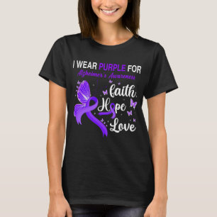 Butterfly I Wear Purple For ALZHEIMER'S AWARENESS T-Shirt