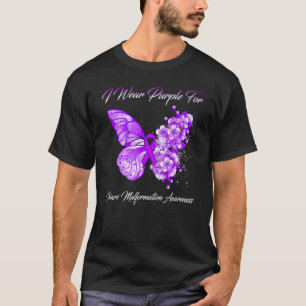 Butterfly I Wear Purple For Chiari Malformation Aw T-Shirt