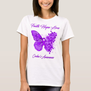 Butterfly I Wear Purple For Craniosynostosis T-Shirt