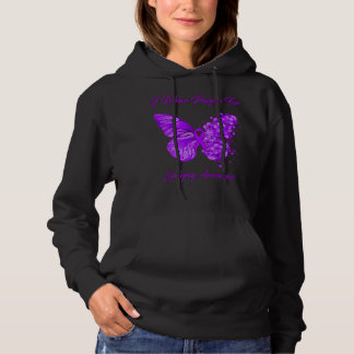 Butterfly I Wear Purple For Epilepsy Awareness Pre Hoodie