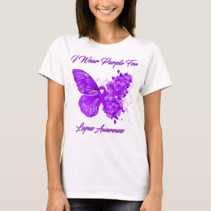 Butterfly I Wear Purple For Lupus Awareness T-Shirt