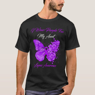 Butterfly I Wear Purple For My Aunt Lupus Awarenes T-Shirt