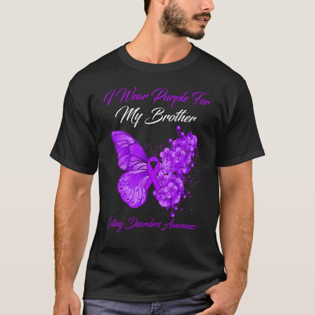 Butterfly I Wear Purple For My Brother Eating Diso T-Shirt (Front)