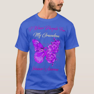 Butterfly I Wear Purple For My Grandma Alzheimers  T-Shirt
