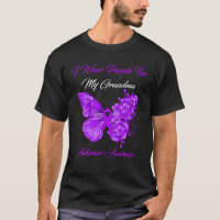 Butterfly I Wear Purple For My Grandma Alzheimer's