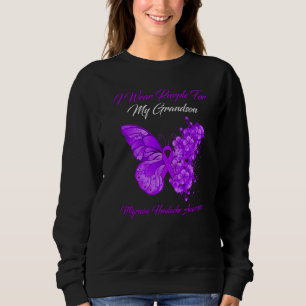 Butterfly I Wear Purple For My Grandson Migraine H Sweatshirt